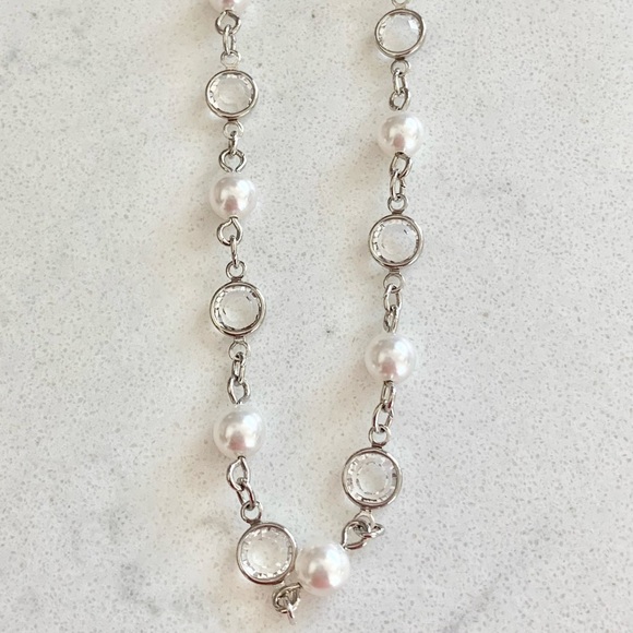 Touchstone Crystal Chanelle and Crystal Pearl Necklace - Picture 3 of 4